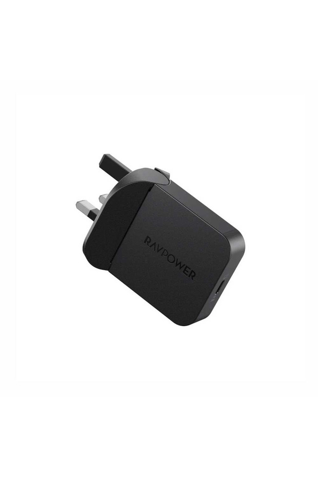 راف باور - شاحن جداري PD Pioneer USB-C قابل للطي بقوة 35W - اسود