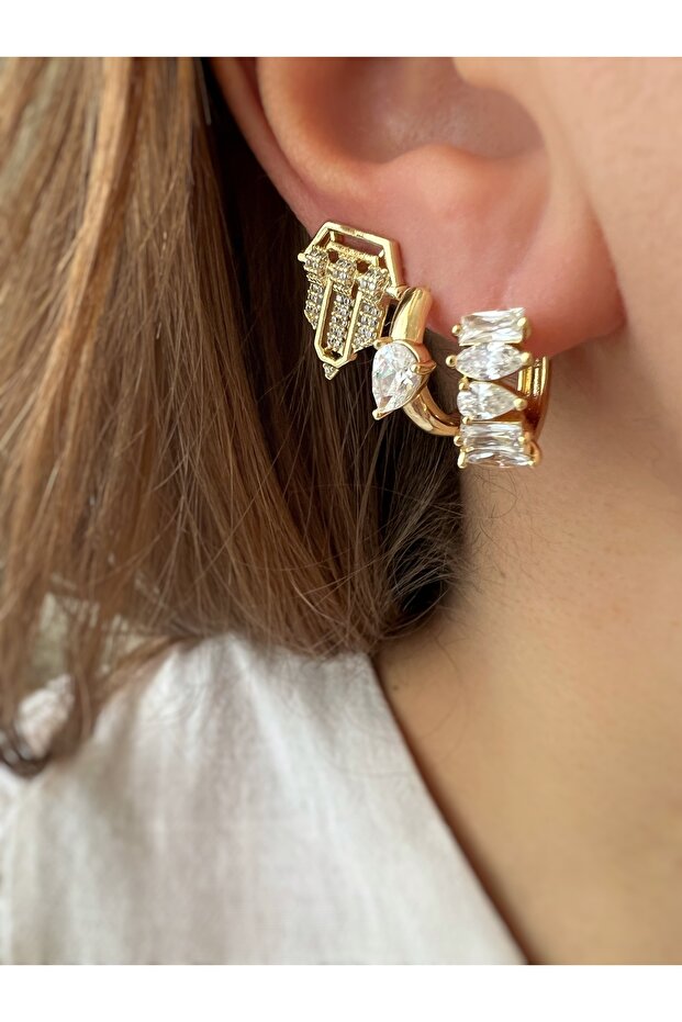 أقراط مثلثة بتصميم VIP - 2