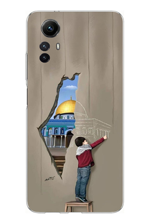 حافظة سيليكون متوافقة مع هاتف Redmi Note 12S من Mescid-i Aksa Wall مطبوع - 1