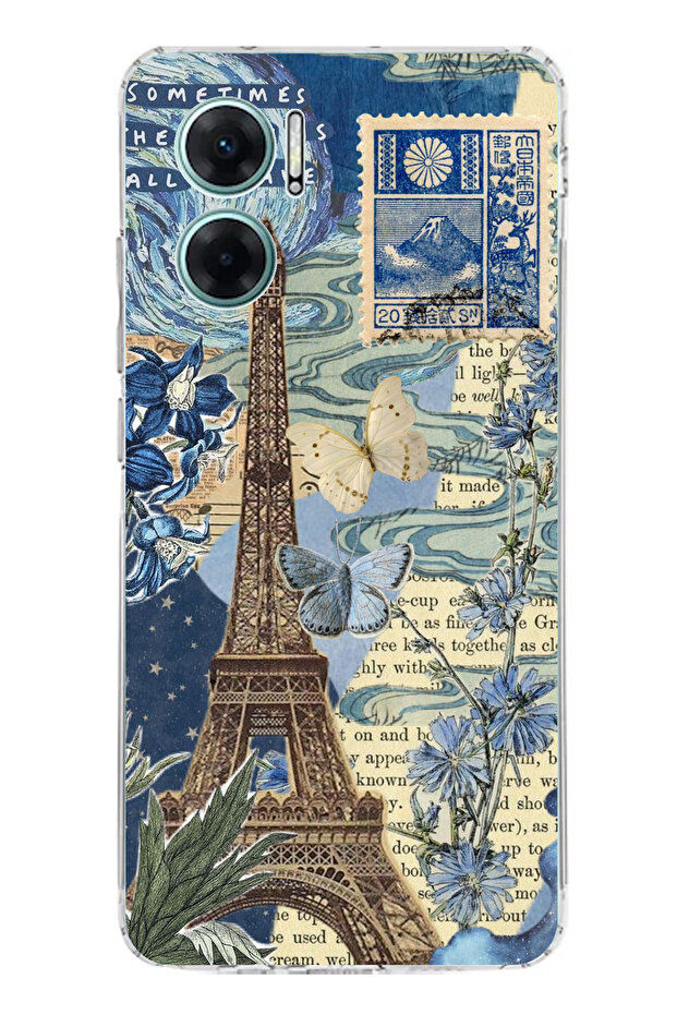 Redmi Note 11E Compatible Paris and Eiffel Tower Printed Silicone Case - 1