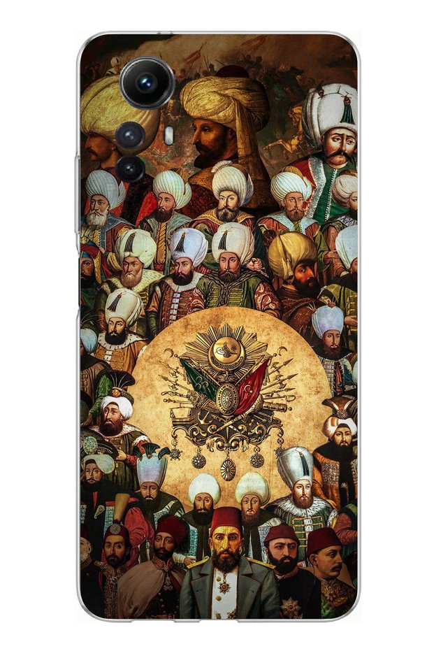 حافظة سيليكون متوافقة مع هاتف Redmi Note 12S من سلسلة Ottoman Sultans مطبوع