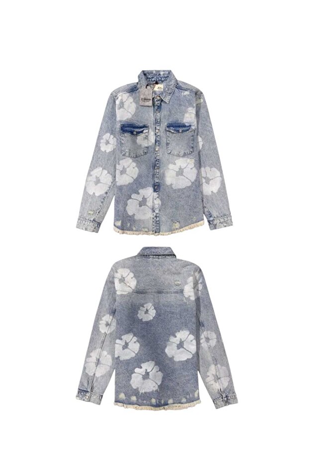 Blue - Double Pocket Denim Shirt