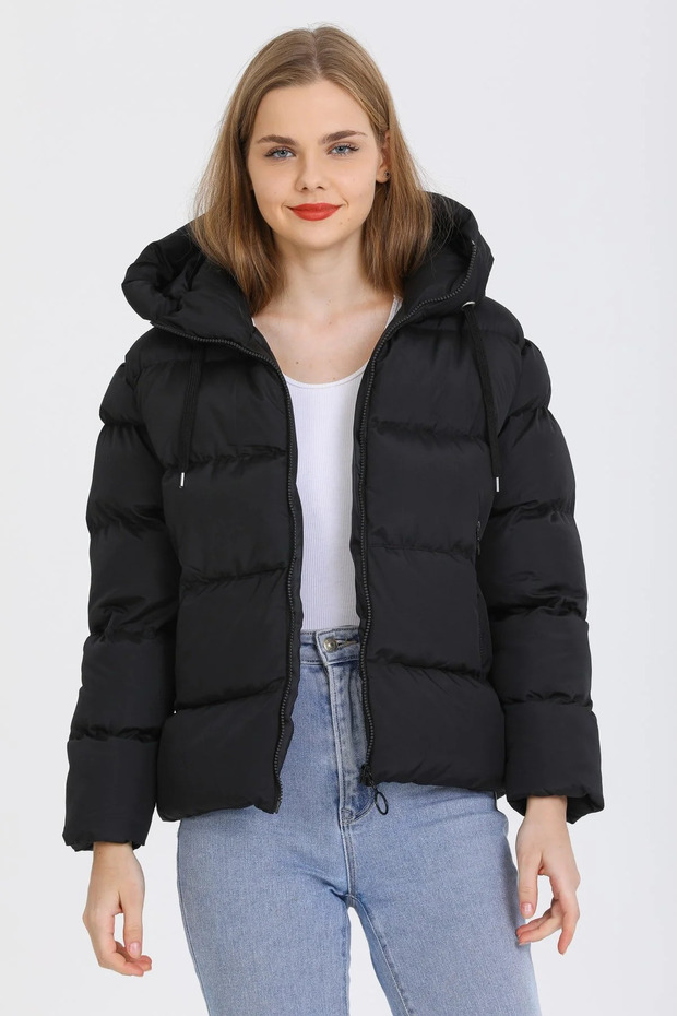 Damska kurtka puchowa z kapturem - 1