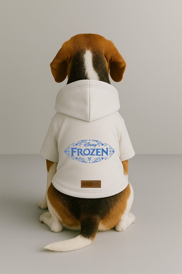 Printed Dog and Cat Outfit & Dress with Fleece Inside - White Color K Hooded Hoodie Bf57F