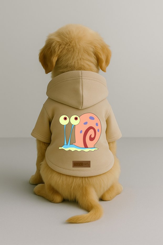 Printed Dog and Cat Clothing & Dress with Fleece Inside - Beige Color K Hooded Hoodie B6C1B
