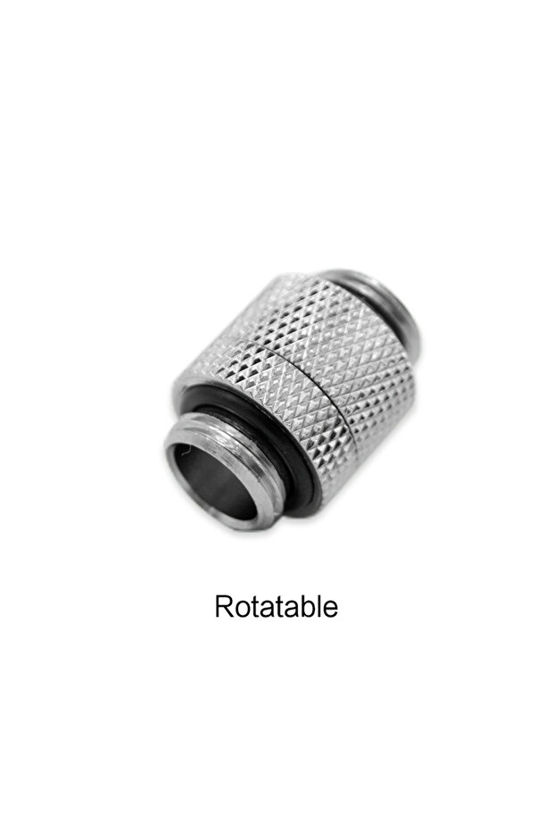 SPEC 1 Silver-Rotatable M-M Water Cooling Butt Fitting Mini Reservoir - Pump Connector / Standard /
