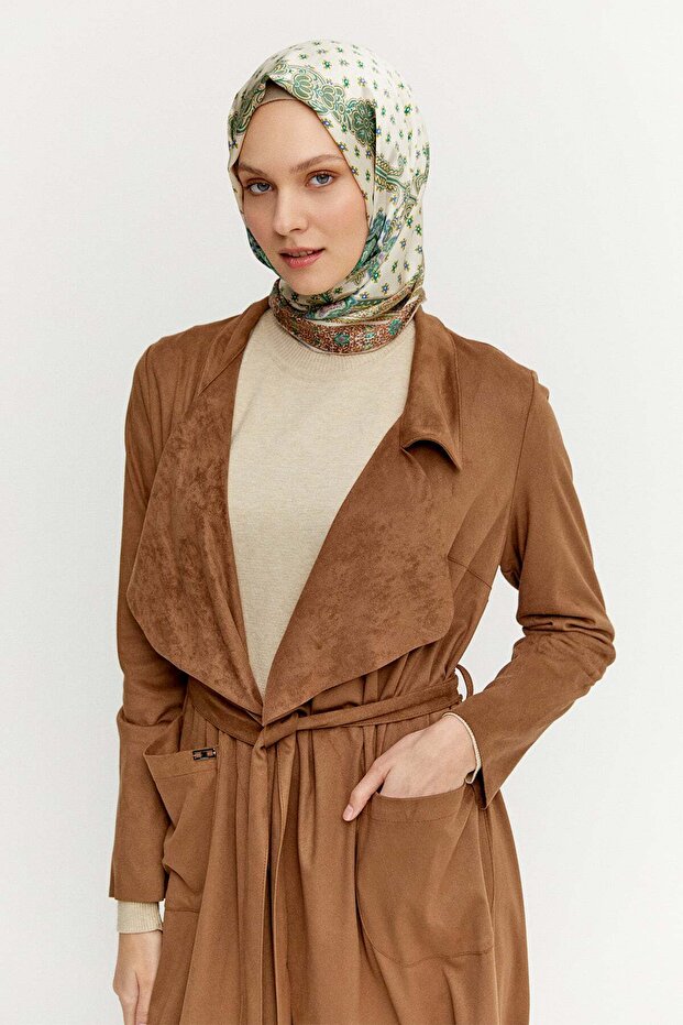 Süet Dokulu Pardesü - 3