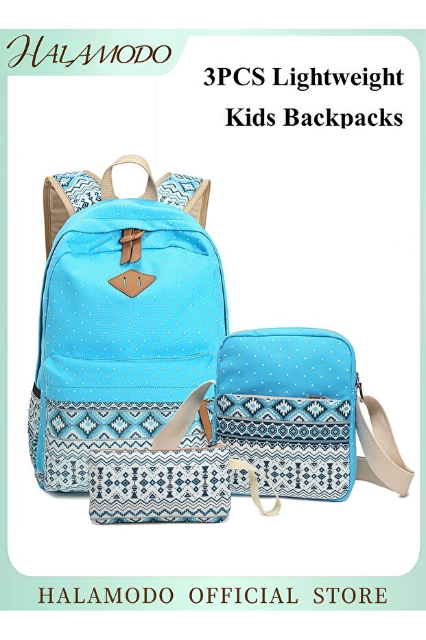 3PCS Retro Backpack Set Large Capacity High-Quality Canvas Multifunctional Design Suitable for Stude