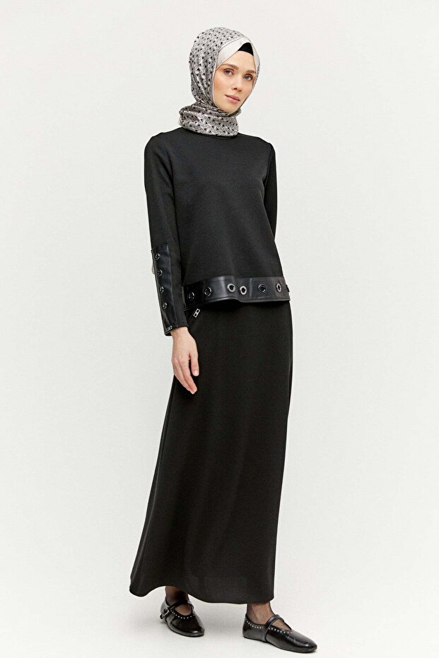 Çift Cepli Örme Etek - 2