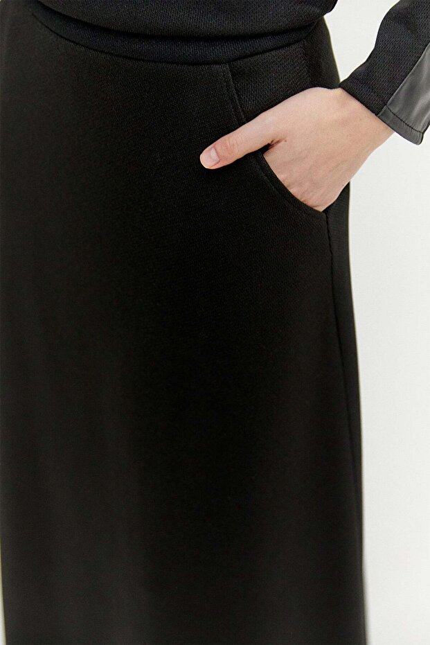 Çift Cepli Örme Etek - 5