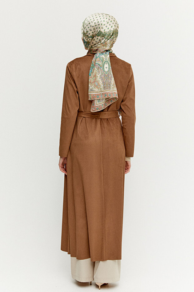 Süet Dokulu Pardesü - 5