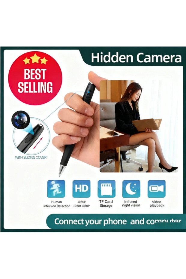 Latest 1080P Ultra-Long Video Hidden Pen - Mini Camera HD Recording - 1