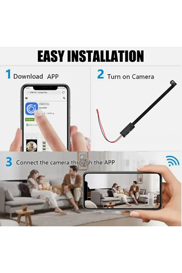 1080P Full HD Mini Wireless Hidden - DIY Camera WiFi Dual Batteries Night Vision - 8