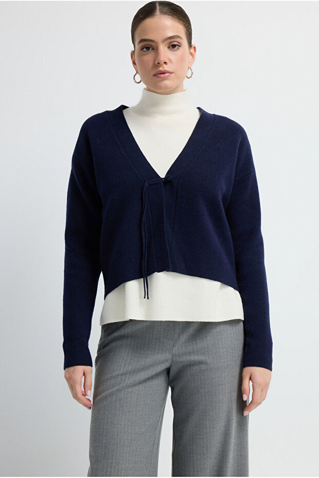 Uzun Kol Triko Ceket - 4