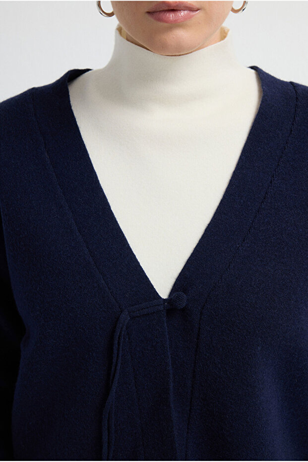 Uzun Kol Triko Ceket - 2