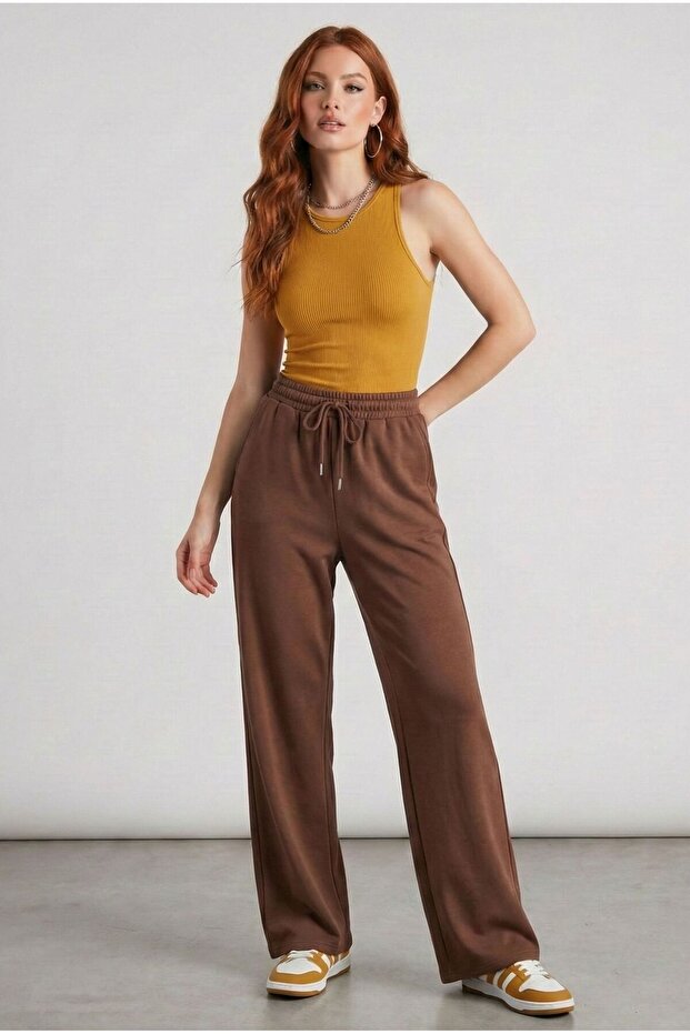 Women's Modal Sweatpants Elastic Waist Modal Bottom Sweatpants with Pockets