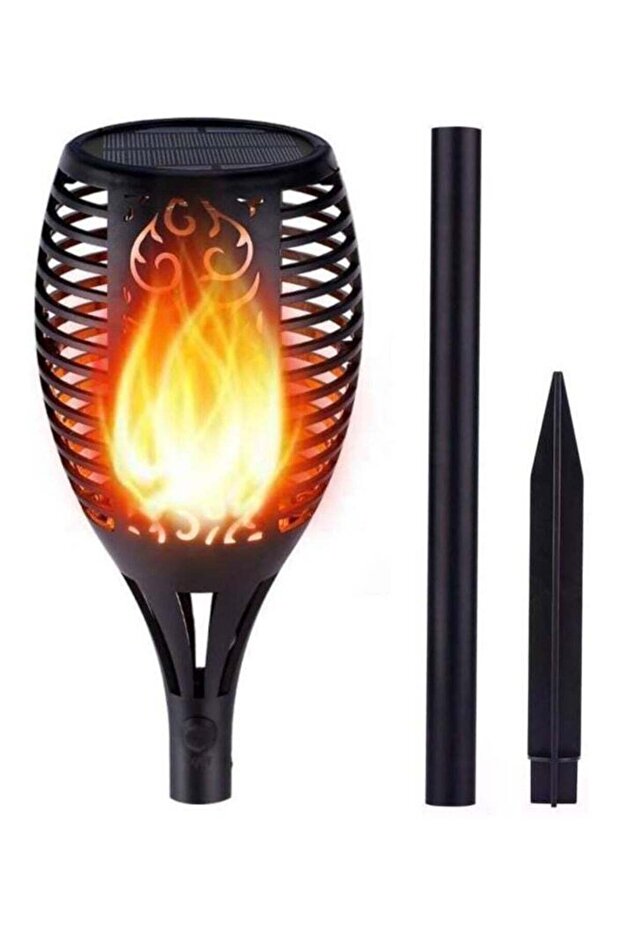 Solar LED Flame Torch Lights for Garden Patio Pathway - Flickering Waterproof Solar-Powered