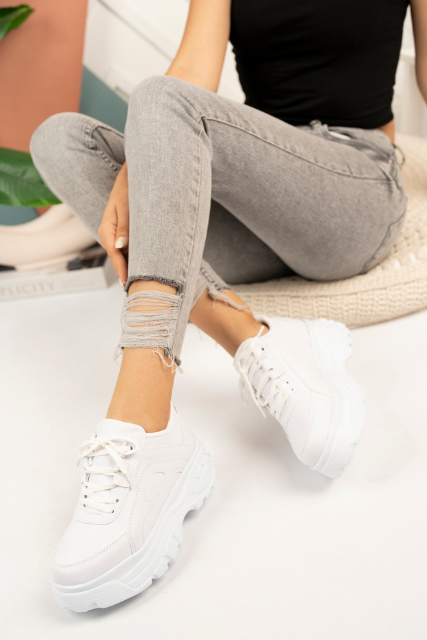 White Women's Sneakers Daily Shoes