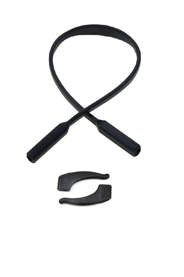 Silicone Anti-Slip Ear Lock and Children's Glasses Strap / Cord Black