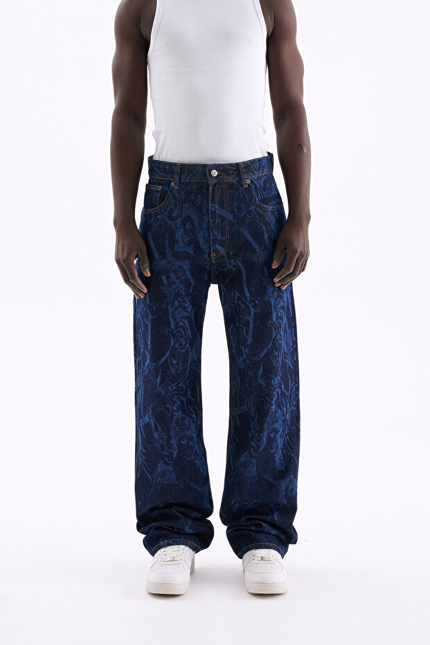 Baroque Patterned Jean Angel Patterned - 1