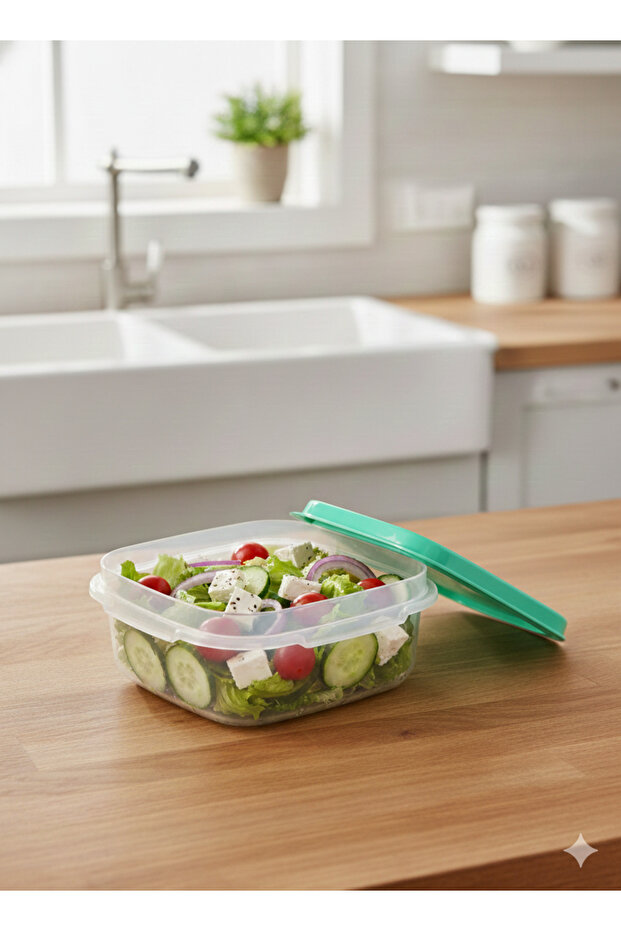 حاوية تخزين بلاستيكية مستطيلة متعددة الأغراض بغطاء ملون - 4