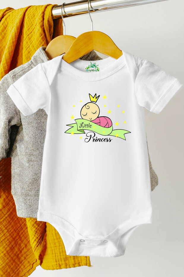 Little Princess Gift Short Sleeve Snap-On Baby Bodysuit