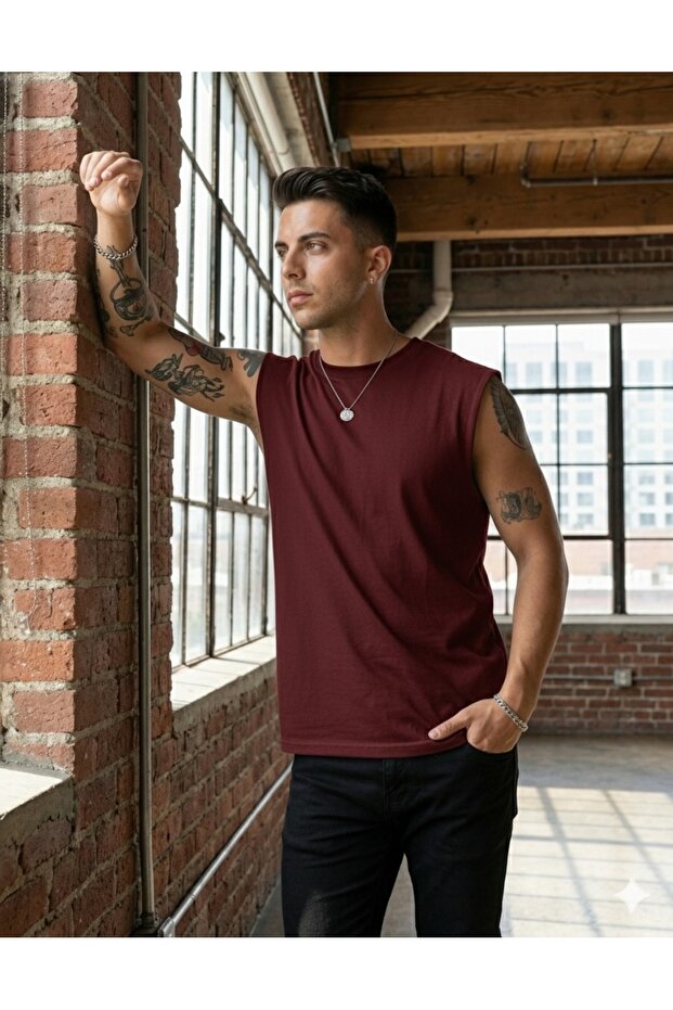 تيشيرت رجالي أساسي بدون أكمام - 2