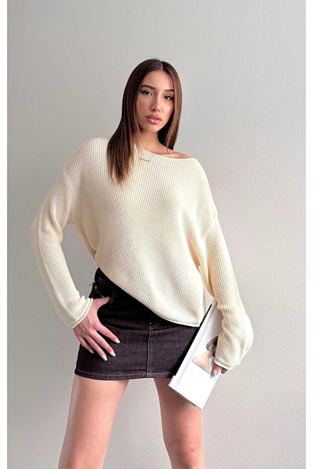 Selanik Örgü Viskon Basic Triko Kazak - 6