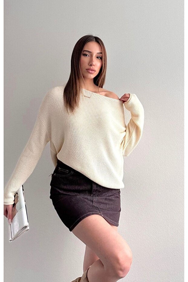 Selanik Örgü Viskon Basic Triko Kazak - 3