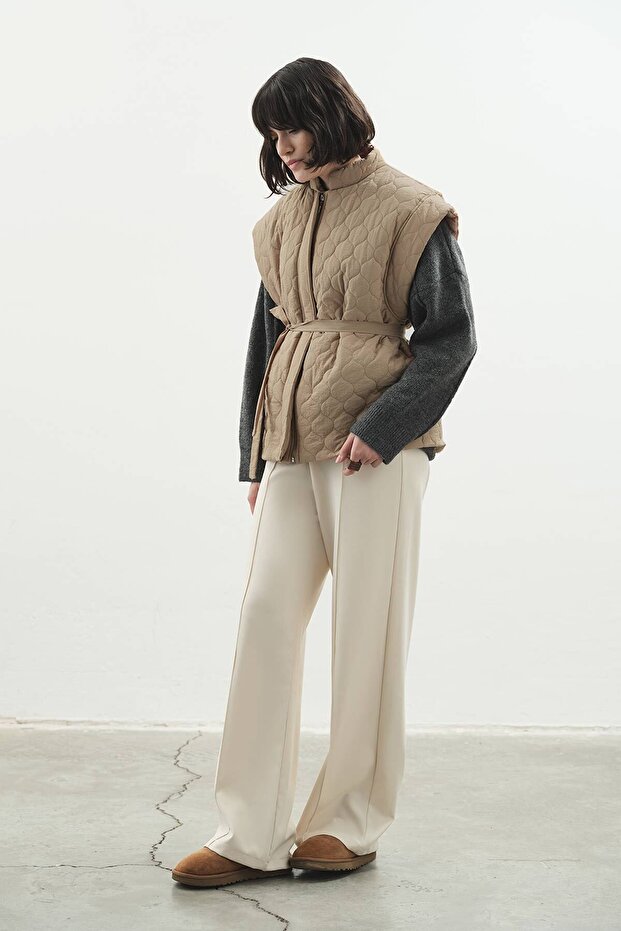 Kapitone Camel Yelek - 5