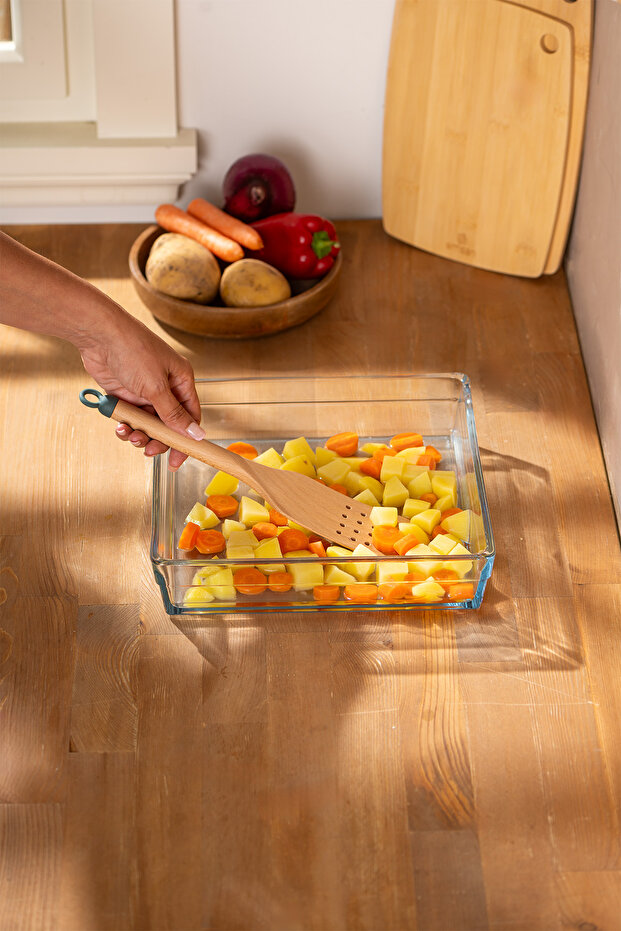 Rustik Bambu Oluklu Spatula 27 cm - 1