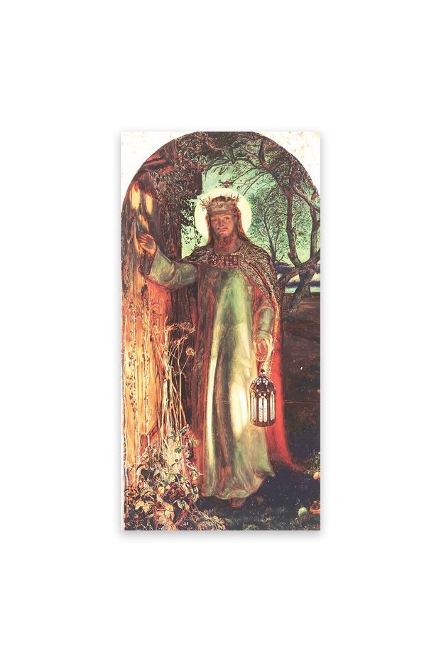 ALAYRA William Holman Hunt Print - The Light of The World Poster - Famous Painting Canvas Wall Art for Bedroom Living Room Home Decor Unframed (/)61X30.5 CM