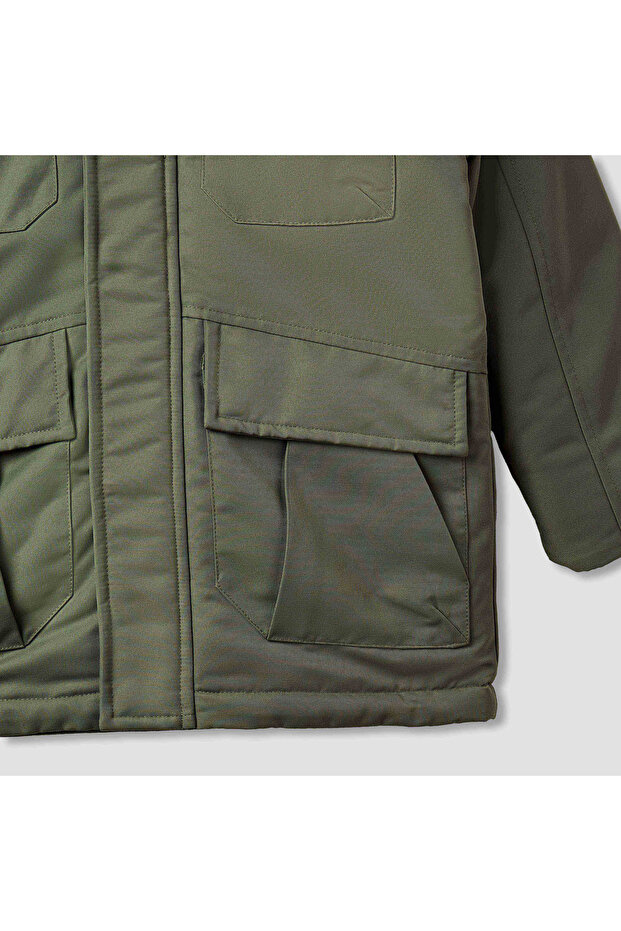 Solid Hooded Jacket with Long Sleeves - 4