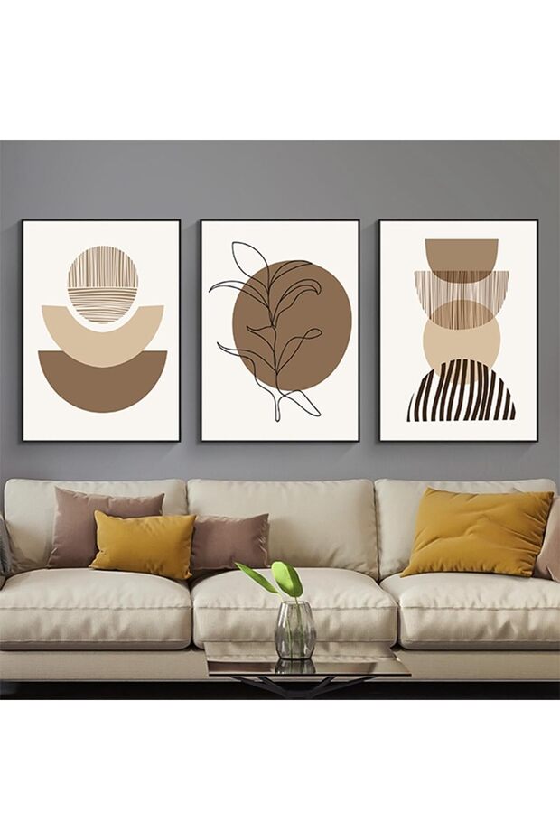 ALAYRA Modern Bohemian Abstract Poster Wall Decoration, Beautiful Botanical Pictures Poster Wall Art, Minimalist Wall Poster Set - Frameless (Wall Picture-03. x 3 Pieces)20X30 CM
