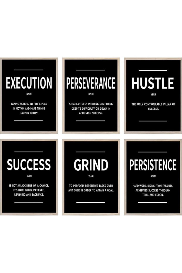 ALAYRA Uplifting Encouragement Posters Positive Inspirational Quotes Canvas Wall Art Prints Set of 6 for Bulletin Board, Wall Decor, Classroom Decor, Office Decor Unframed20X25 CM