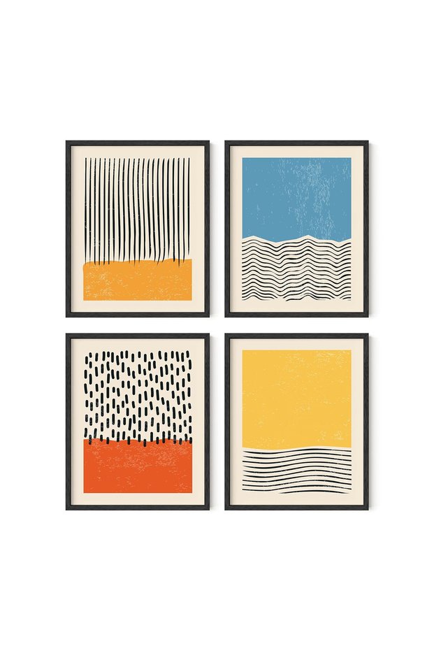 ALAYRA Modern Abstract Prints Modern Prints Wall Art | Mid Century Modern Abstract Art Prints Posters, The Mid-Century Modern Home20X25 CM