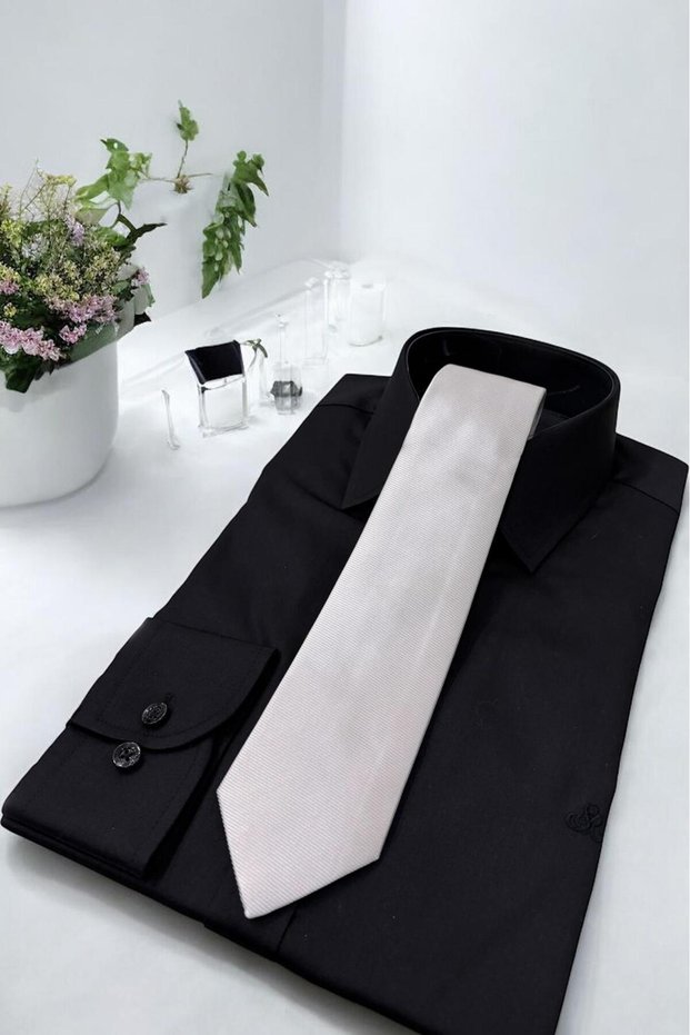 Microfibre 7 cm Grey Tie Kr-103