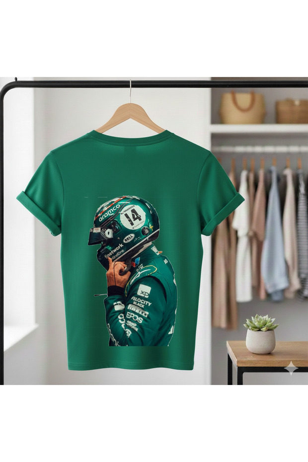 Fernando Alonso Printed Cotton Short Sleeve Regular Fit F1 T-Shirt
