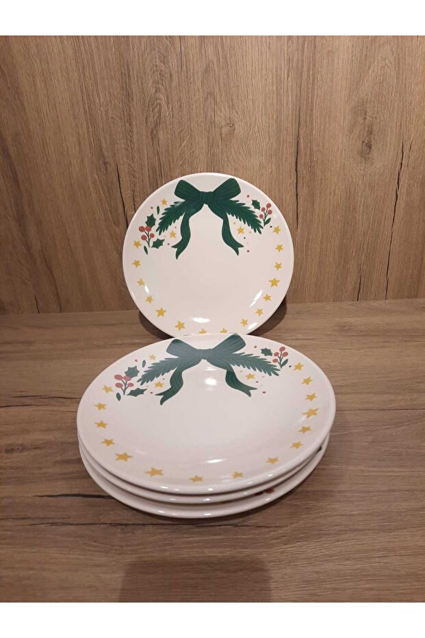 Pasta Plate 20 cm 4 Pieces New Year / New Year's Eve / New Year / Merry Christmas