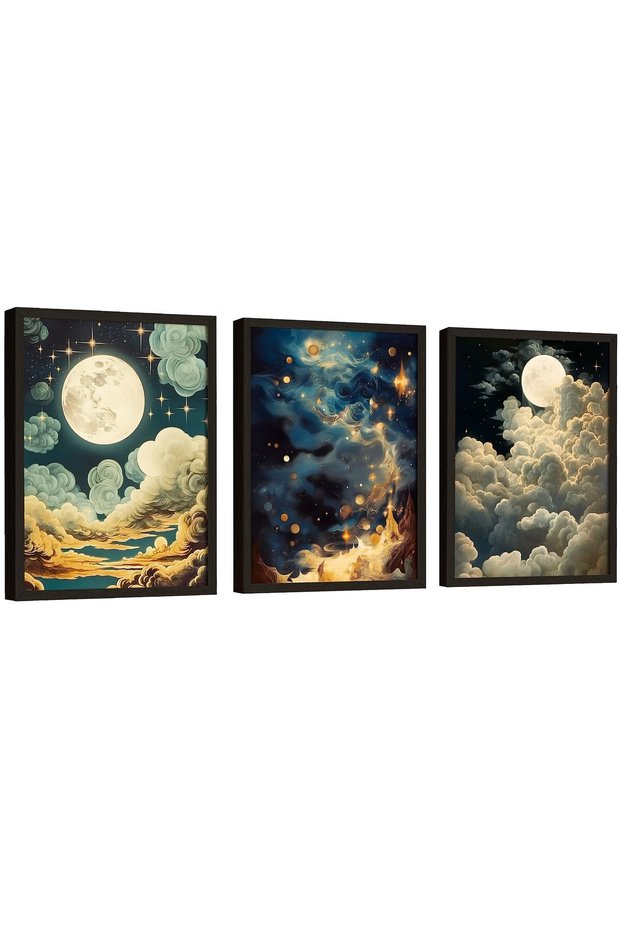 ALAYRA Celestial Star Wall Decor - Vintage Celestial Poster, Dark Aesthetic Moon And Stars Decor, Goth Room Picture Witchy Gothic Wall Art Prints for Home Bedroom Decorations40.64X30.48 CM