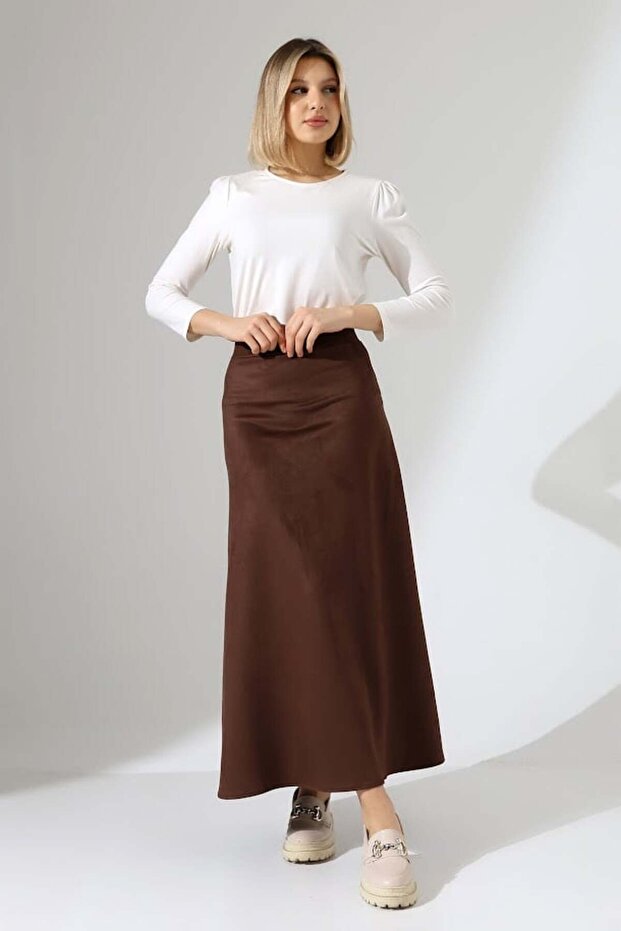 Süet Şık Maxi Etek - 1