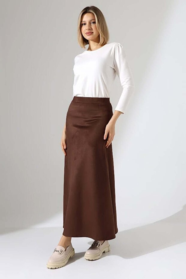 Süet Şık Maxi Etek - 3