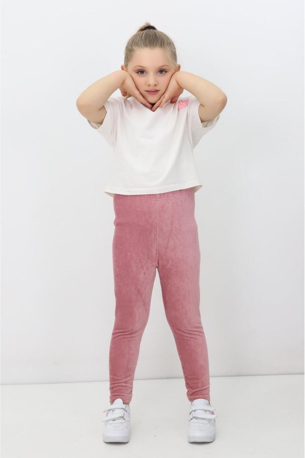Girl's Stretch Fabric & Corded Fabric & Elastic Waist Velvet Tights