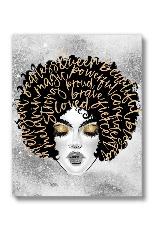 ALAYRA African American Black Woman Wall Decor Art Prints (UNFRAMED Set of 3) Women Teen Girl Room Inspirational Posters - Home, Office, Bedroom, Dorm or Cubicle (Afro Hair25.4X20.3 CM