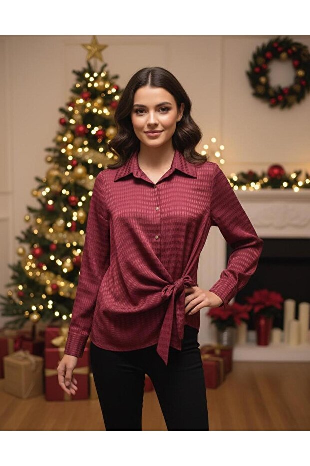 Mimoza Yandan Bağlamalı Gömlek - 1