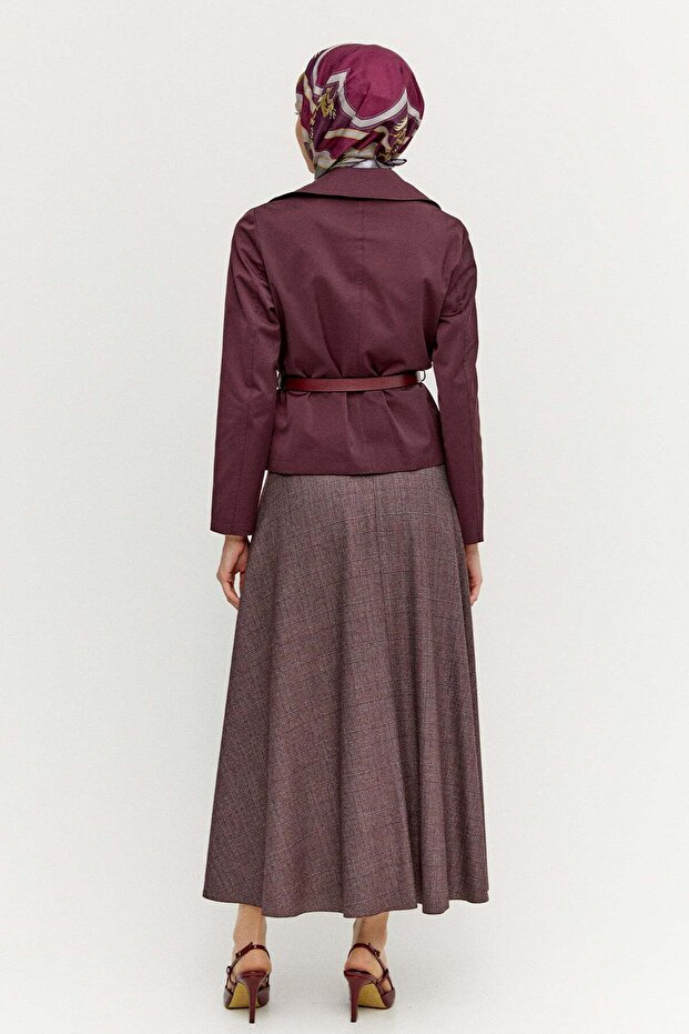 Ekose Evaze Midi Etek - 6