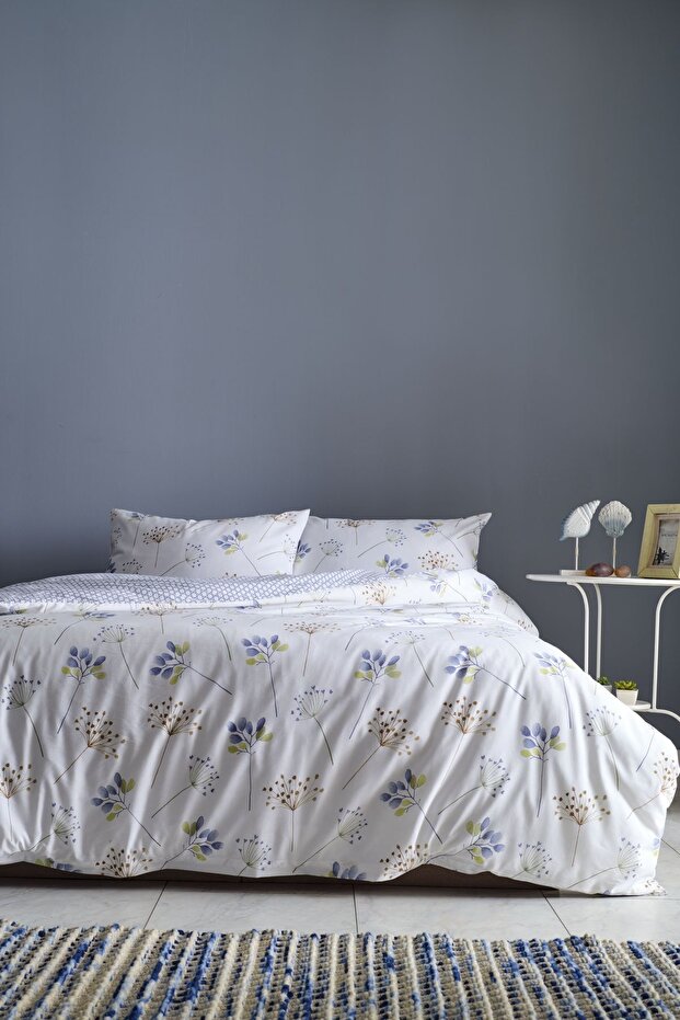 Flourish Easy Cotton Single Duvet Set - Cream
