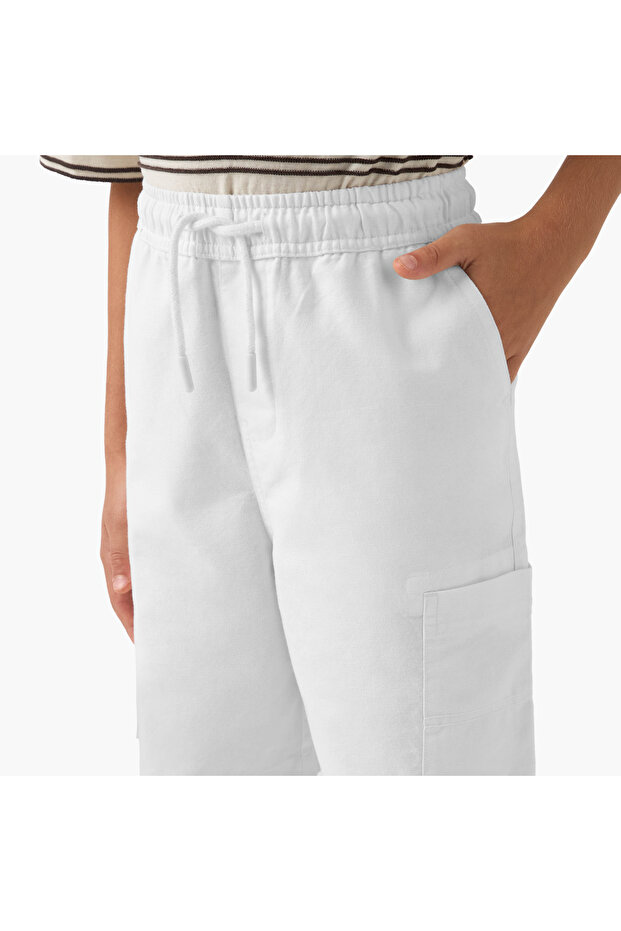 شورت كارجو سادة مع رباط للإغلاق - 4