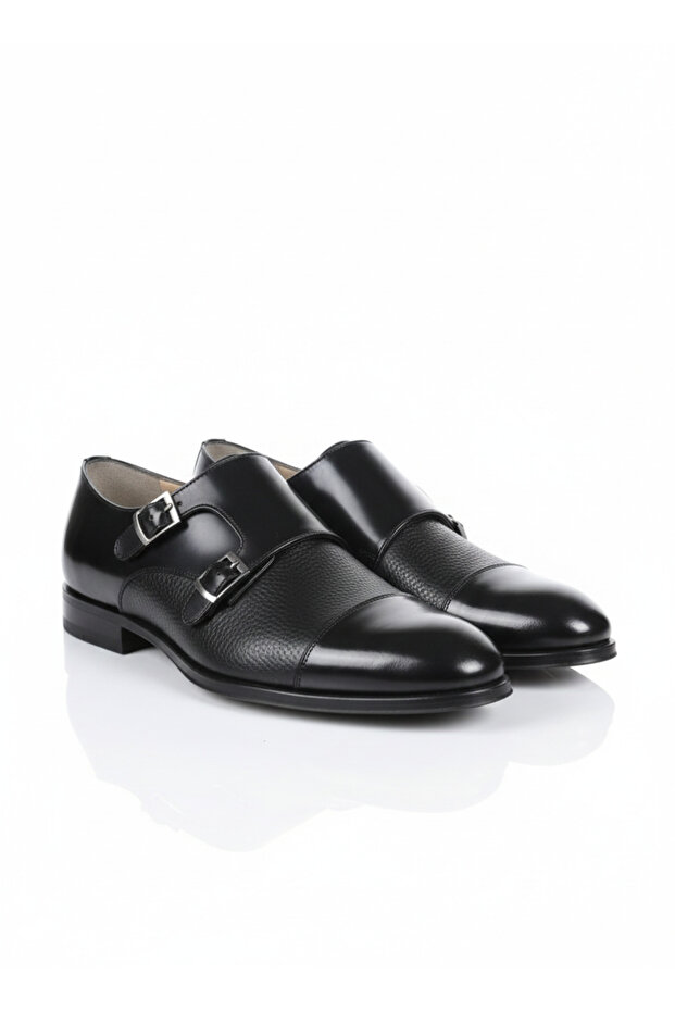Genuine Leather Men's Double Buckle Wedding Shoes