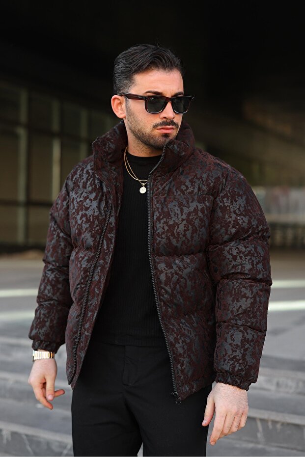 Men's Patterned Inflatable Coat - 1